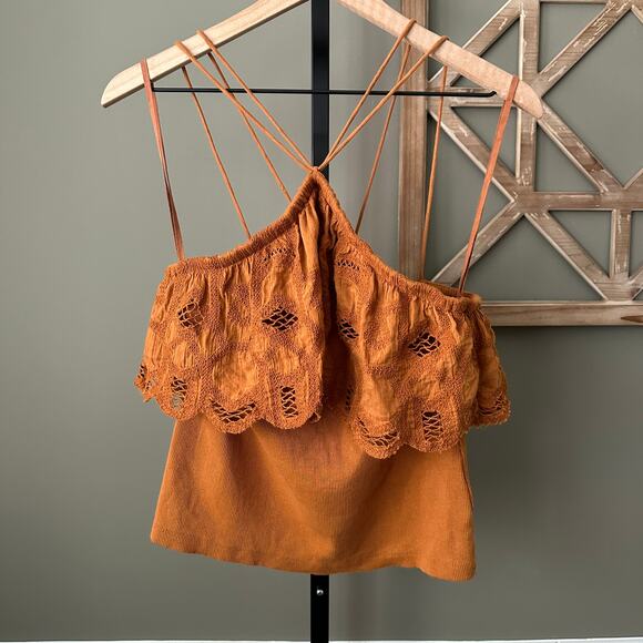 Anthropologie Ruffled Halter Tank Small - Picture 2 of 5
